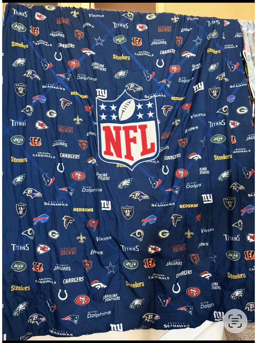 Northwest Company NFL All Team Logos Comforter Twin Navy Blue Football Bedding